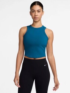 NWT- Nike Women's One Fitted Dri-FIT Cropped Tank Top, Green Abyss, Large